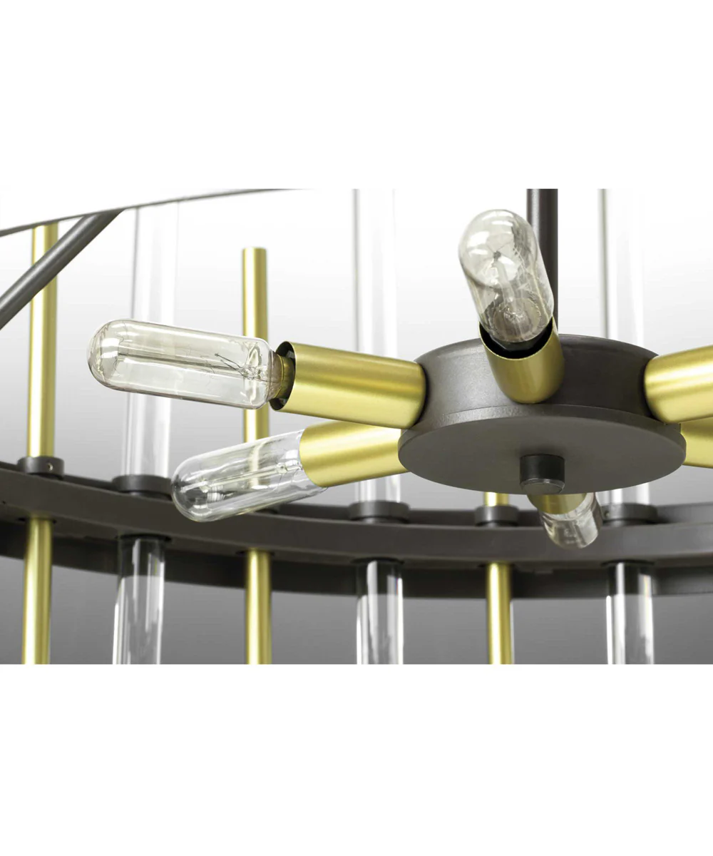 Orrizo 6-Light Clear Glass Luxe Chandelier Light Matte Black - Image 7