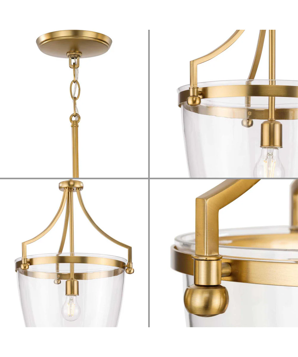 Parkhurst 1-Light New Traditional Clear Glass Pendant Light Brushed Bronze - Image 3