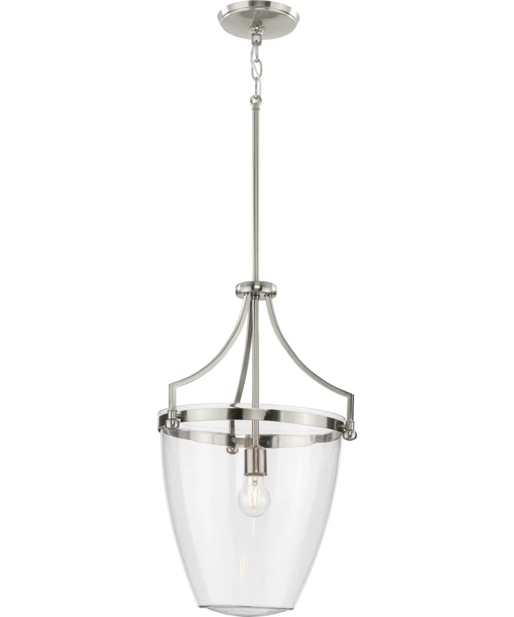 Parkhurst 1-Light New Traditional Clear Glass Pendant Light Brushed Nickel - Image 4