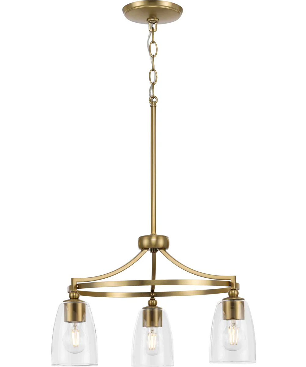 Parkhurst 3-Light New Traditional Clear Glass Chandelier Light Brushed Bronze - Image 3