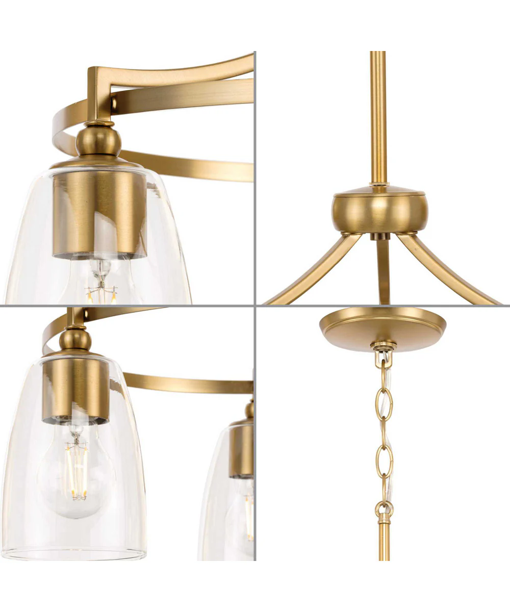 Parkhurst 3-Light New Traditional Clear Glass Chandelier Light Brushed Bronze - Image 4
