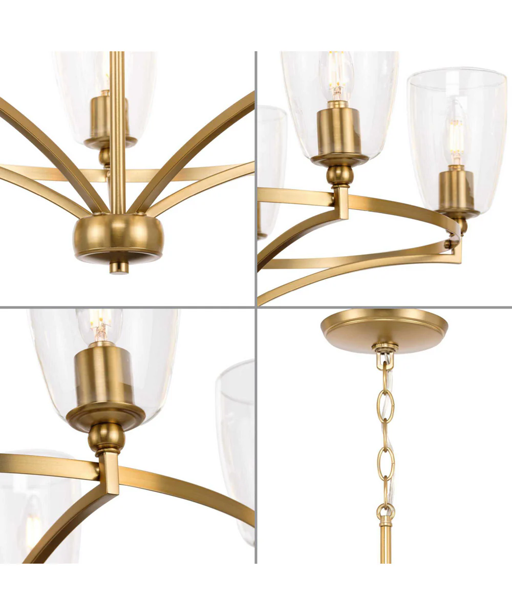 Parkhurst 5-Light New Traditional Clear Glass Chandelier Light Brushed Bronze - Image 2