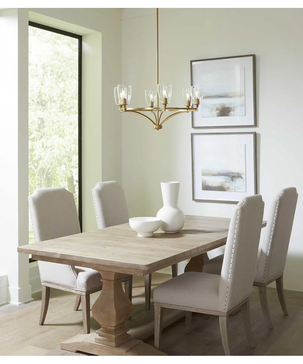 Parkhurst 6-Light New Traditional Clear Glass Chandelier Light Brushed Bronze - Image 2