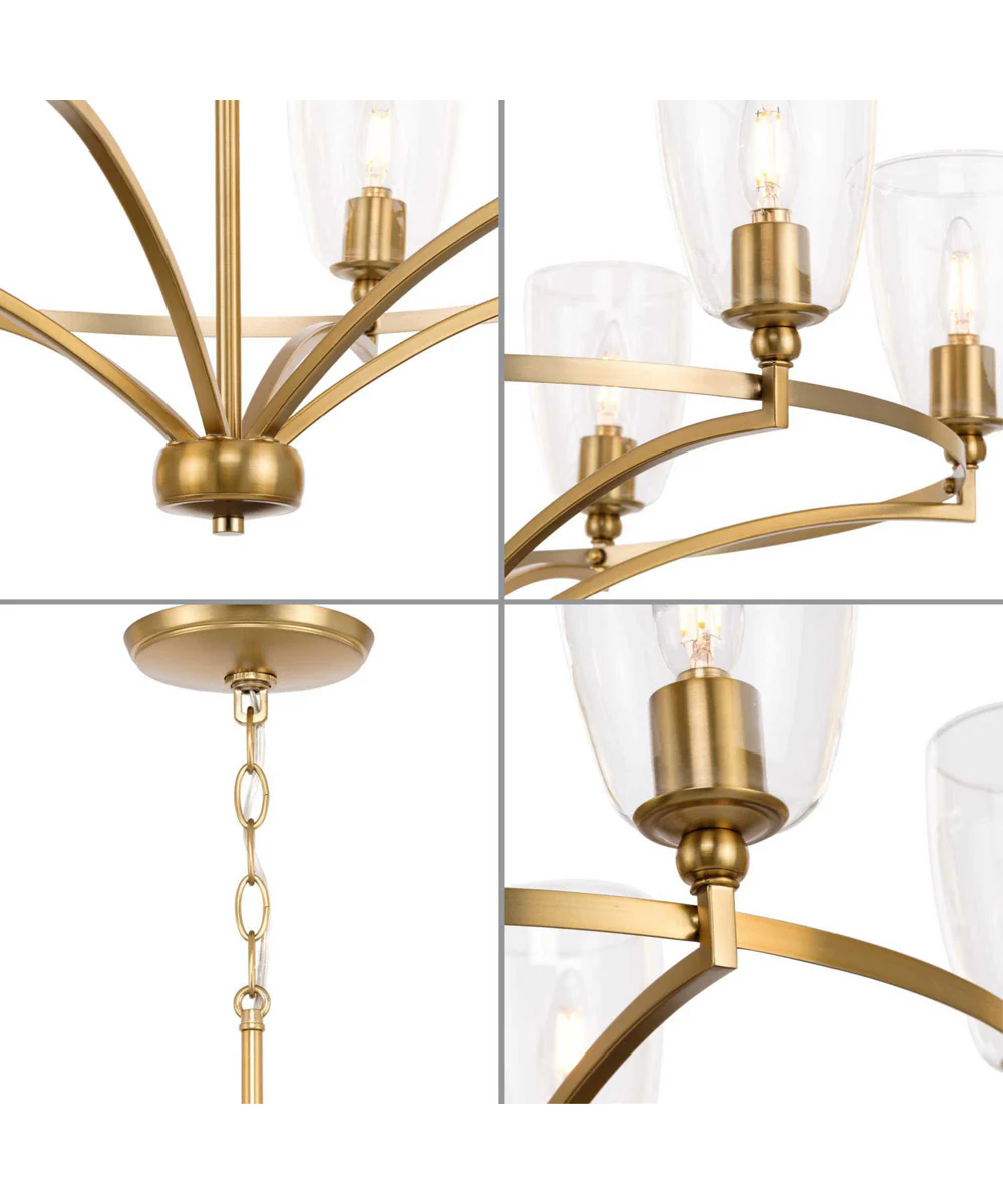 Parkhurst 6-Light New Traditional Clear Glass Chandelier Light Brushed Bronze - Image 6