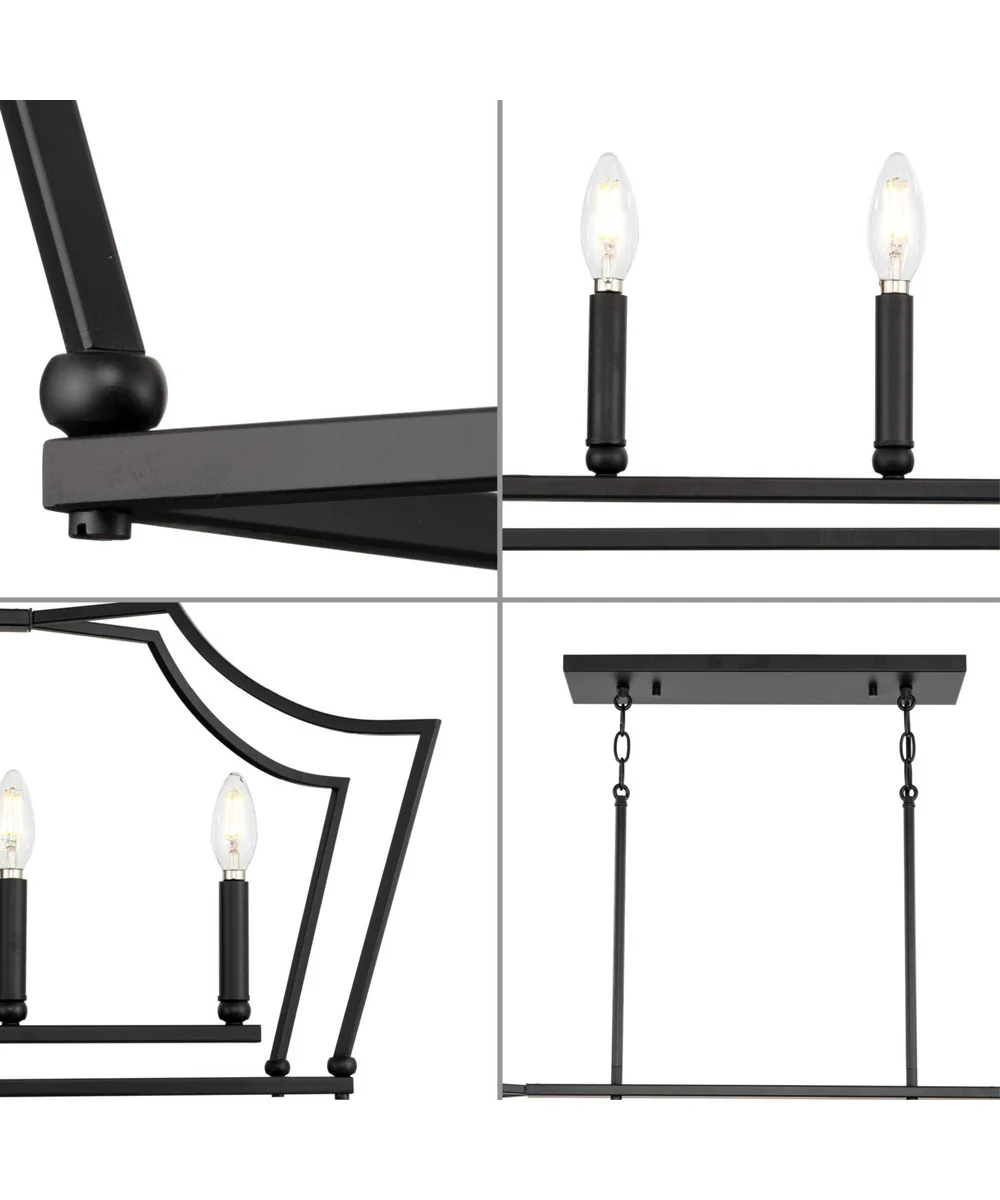 Parkhurst 6-Light New Traditional  Linear Island Chandelier Light Matte Black - Image 2