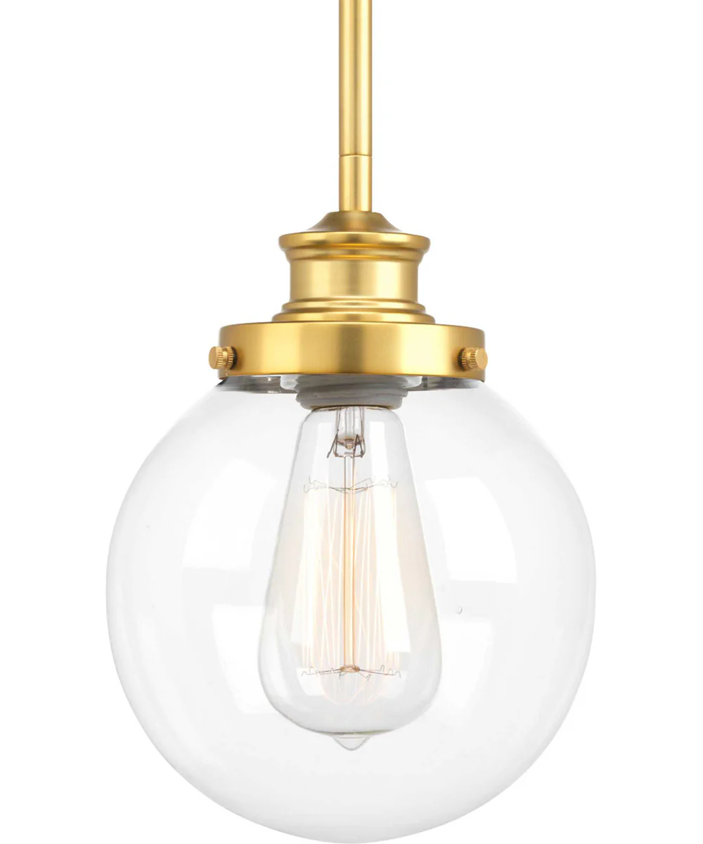 Penn 1-Light Clear Glass Farmhouse Mini-Pendant Light Natural Brass - Image 4