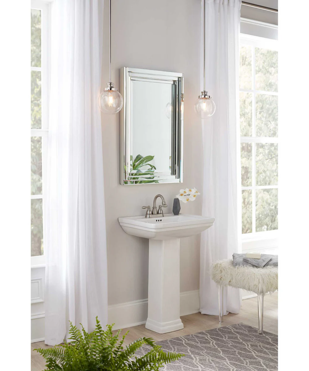 Penn 1-Light Clear Glass Farmhouse Mini-Pendant Light Polished Nickel - Image 3