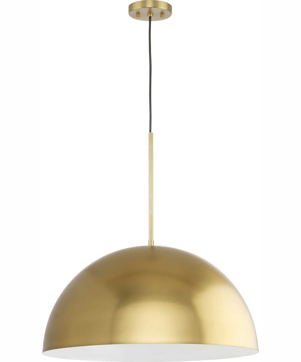 Perimeter 1-Light Mid-Century Modern Pendant with metal Shade Brushed Gold - Image 3