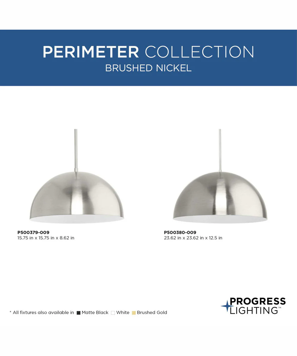 Perimeter 1-Light Mid-Century Modern Pendant with metal Shade Brushed Nickel - Image 9