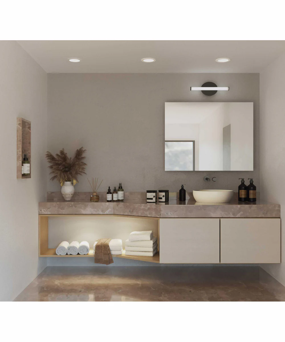 Phase 3 16 in. Small Modern 3CCT Integrated LED Linear Vanity Light Matte Black - Image 2