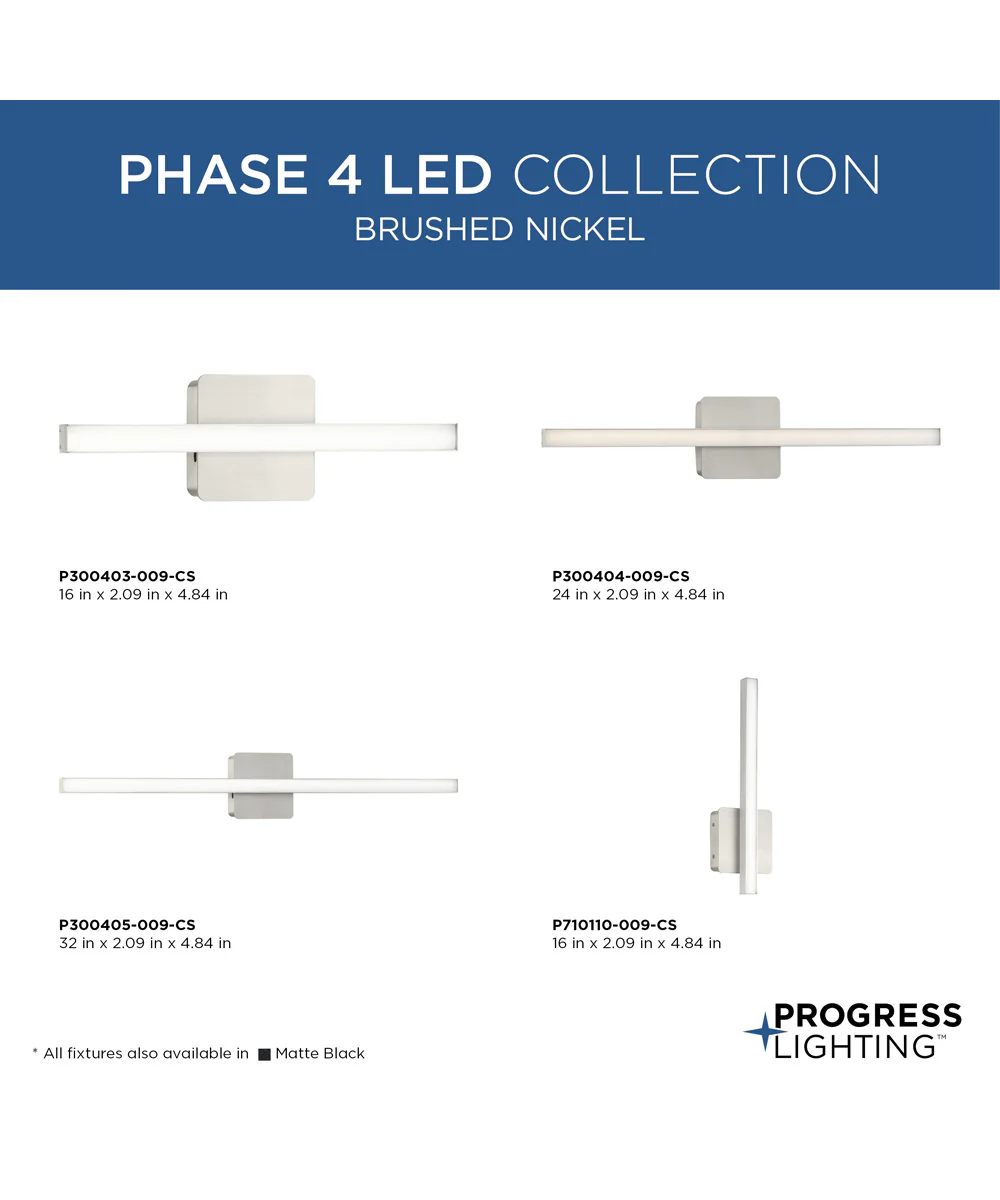Phase 4 32 in. Large Modern Integrated 3CCT Integrated LED Linear Vanity Light Brushed Nickel - Image 10