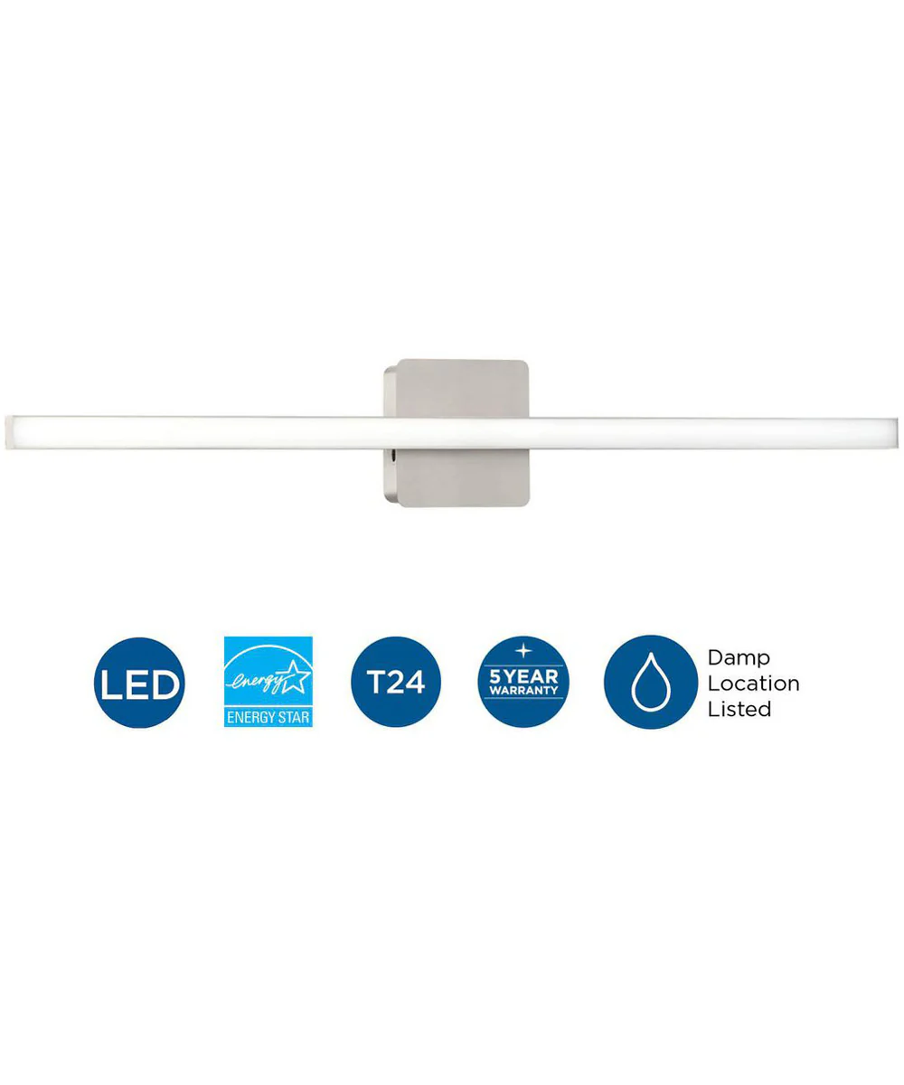 Phase 4 32 in. Large Modern Integrated 3CCT Integrated LED Linear Vanity Light Brushed Nickel - Image 8