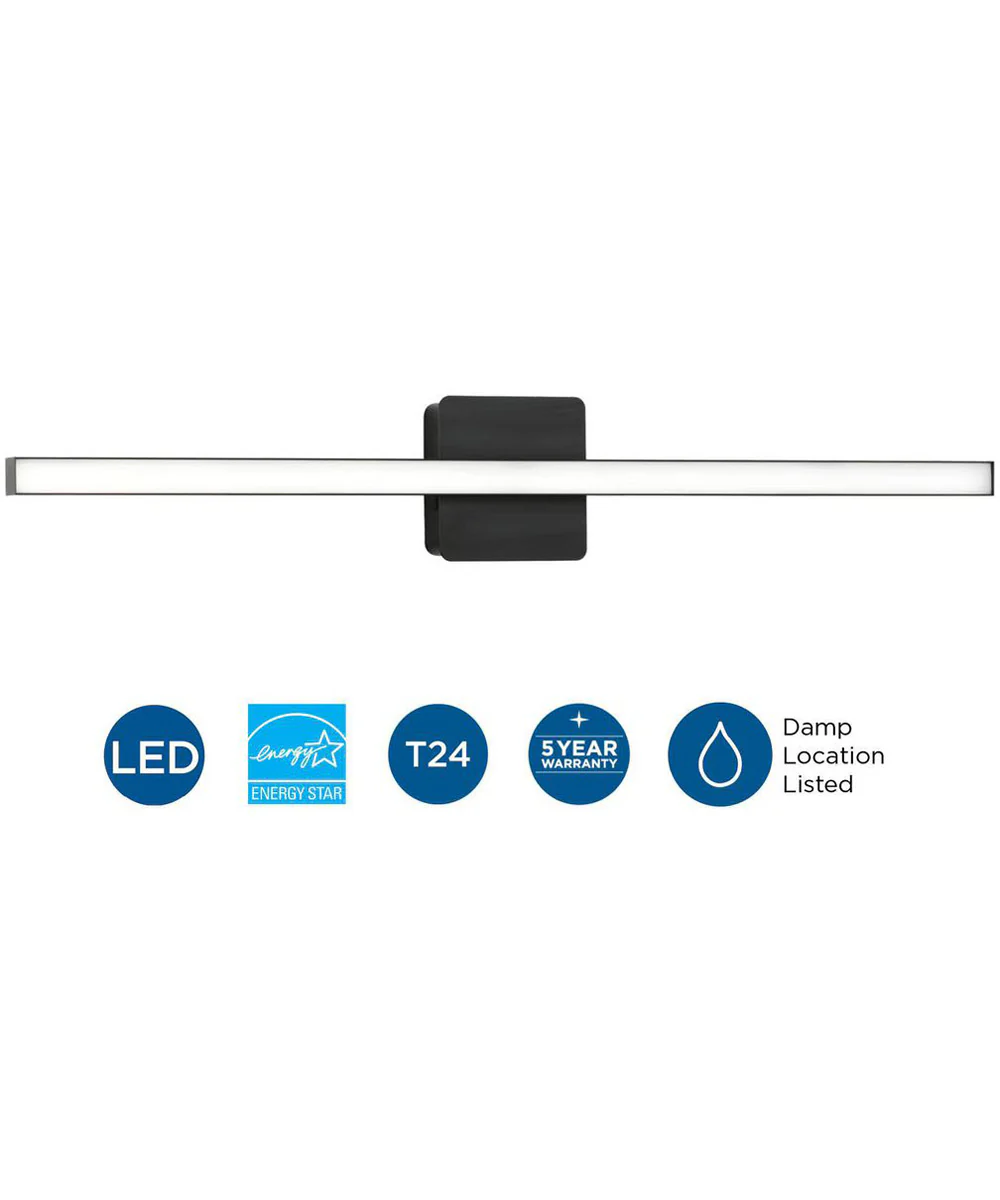 Phase 4 32 in. Large Modern Integrated 3CCT Integrated LED Linear Vanity Light Matte Black - Image 9