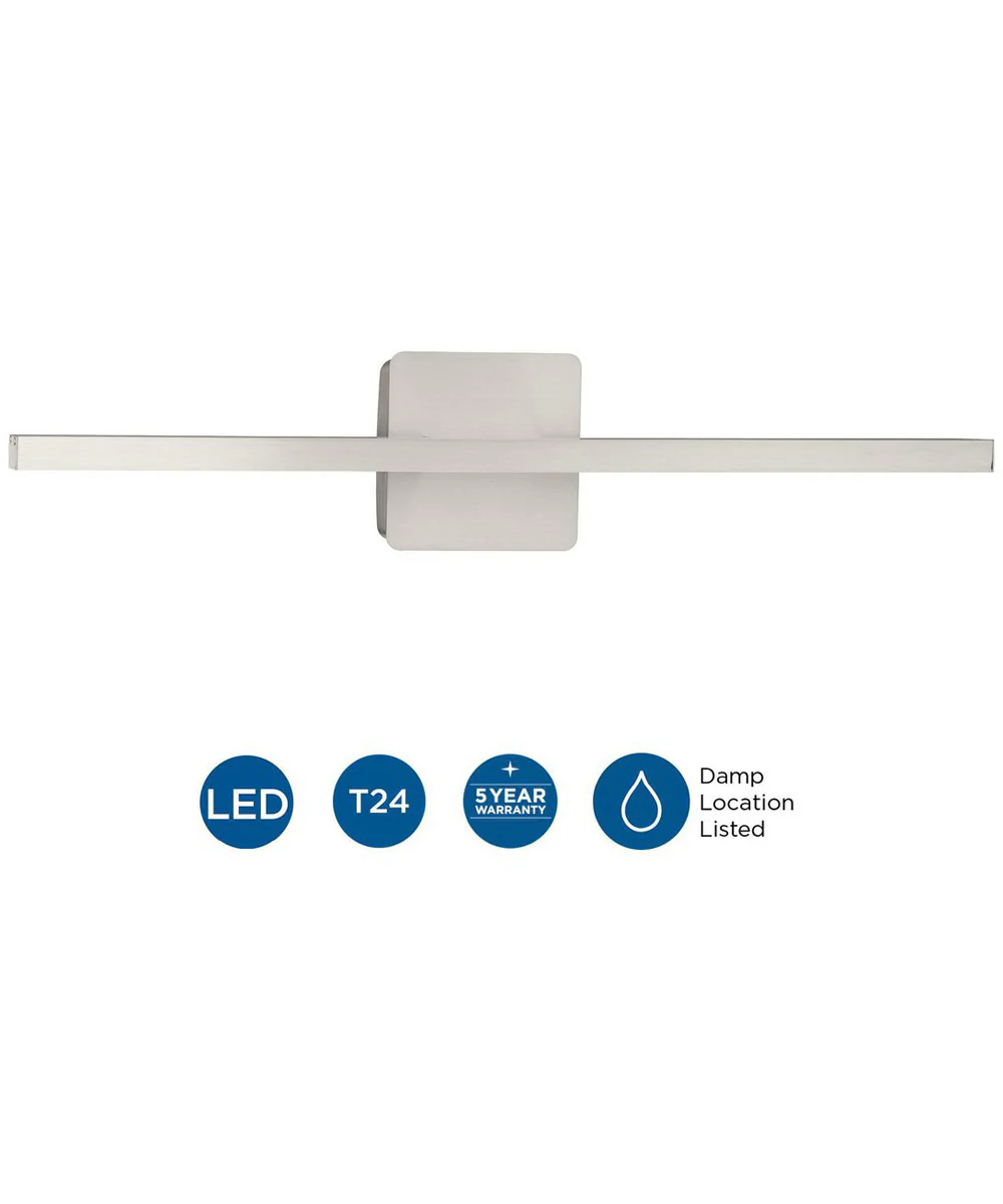 Phase 5 24 in. Slim Modern 3CCT Integrated LED Linear Vanity Light Brushed Nickel - Image 10