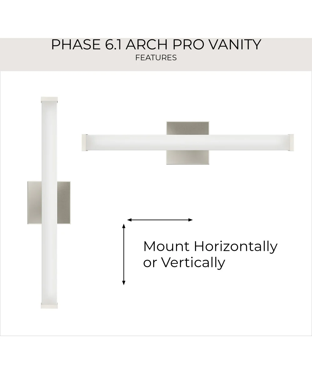 Phase 6.1 24 in. 5CCT Integrated LED Linear Vanity Light Brushed Nickel - Image 12