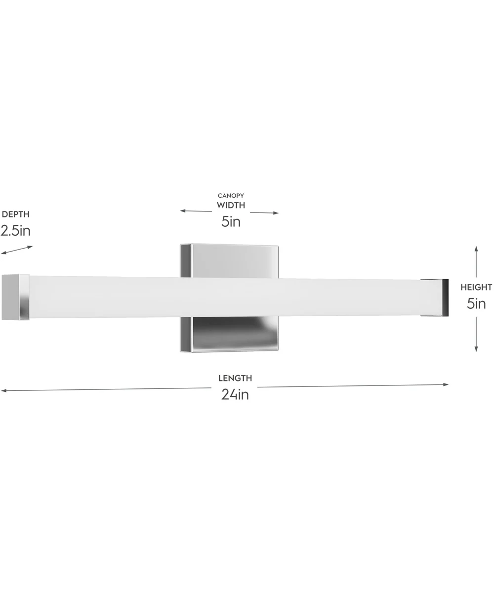 Phase 6.1 24 in. 5CCT Integrated LED Linear Vanity Light Polished Chrome - Image 4