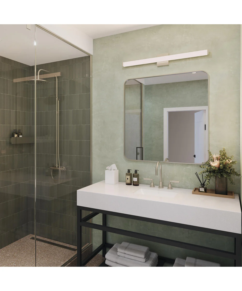 Phase 6.1 36 in. 5CCT Integrated LED Linear Vanity Light Brushed Nickel - Image 2