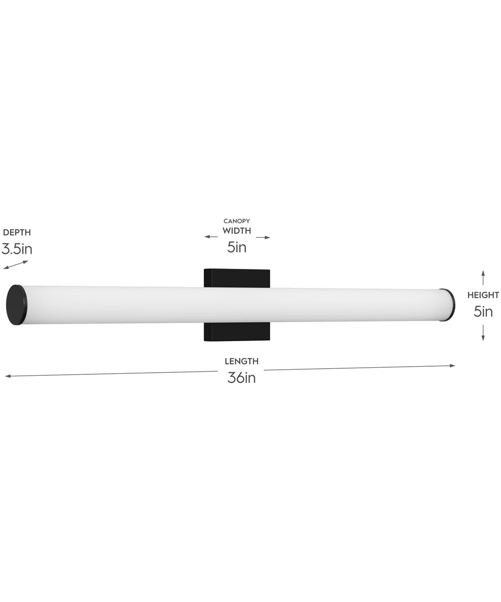Phase 6.2 36 in. 5CCT Integrated LED Linear Vanity Light Black - Image 4
