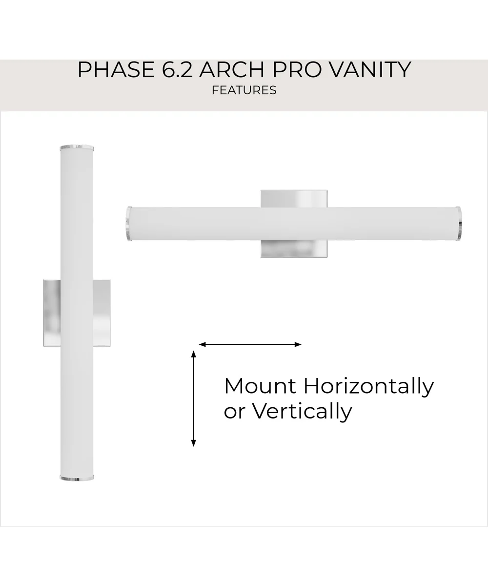 Phase 6.2 36 in. 5CCT Integrated LED Linear Vanity Light Polished Chrome - Image 12