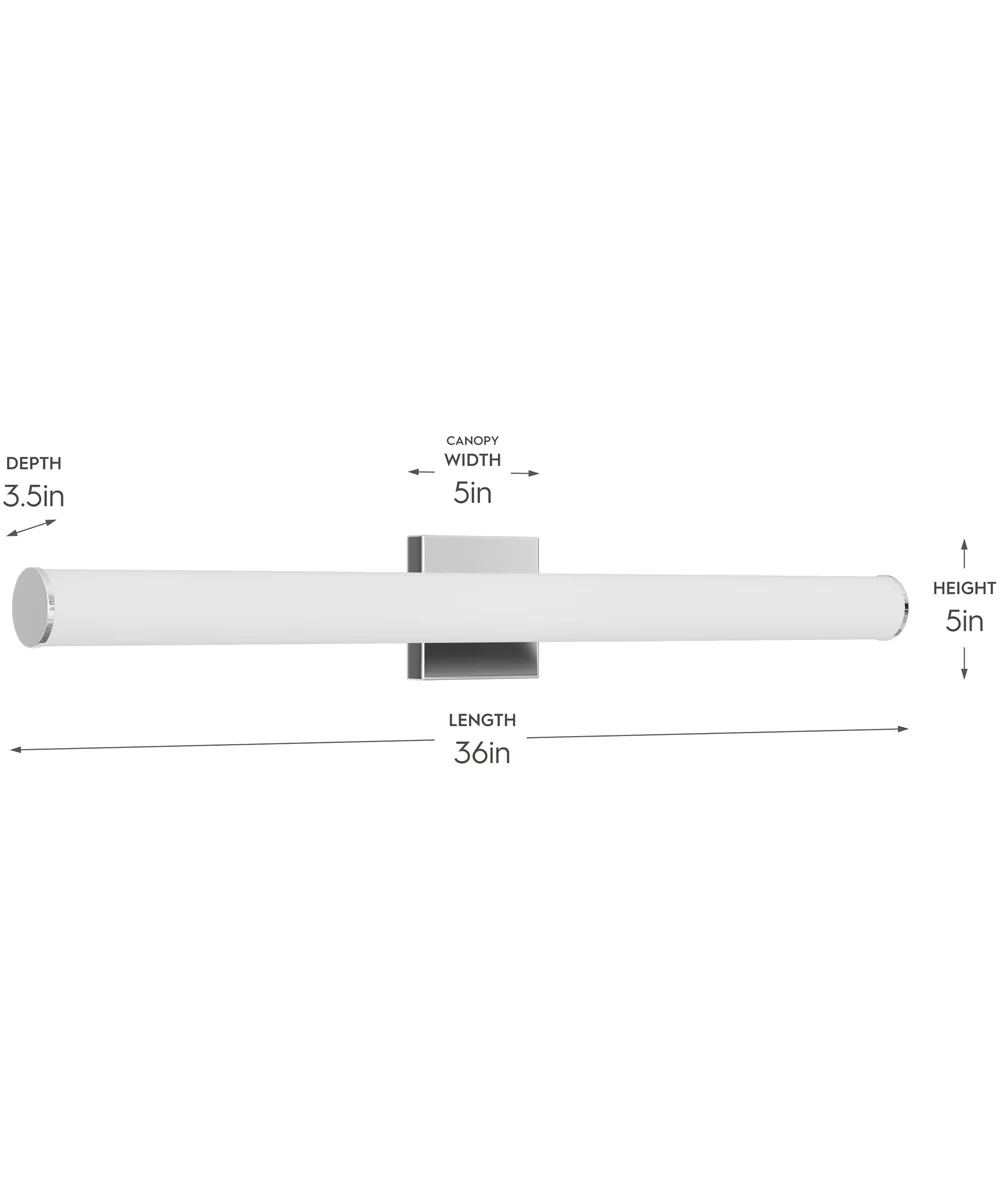 Phase 6.2 36 in. 5CCT Integrated LED Linear Vanity Light Polished Chrome - Image 4