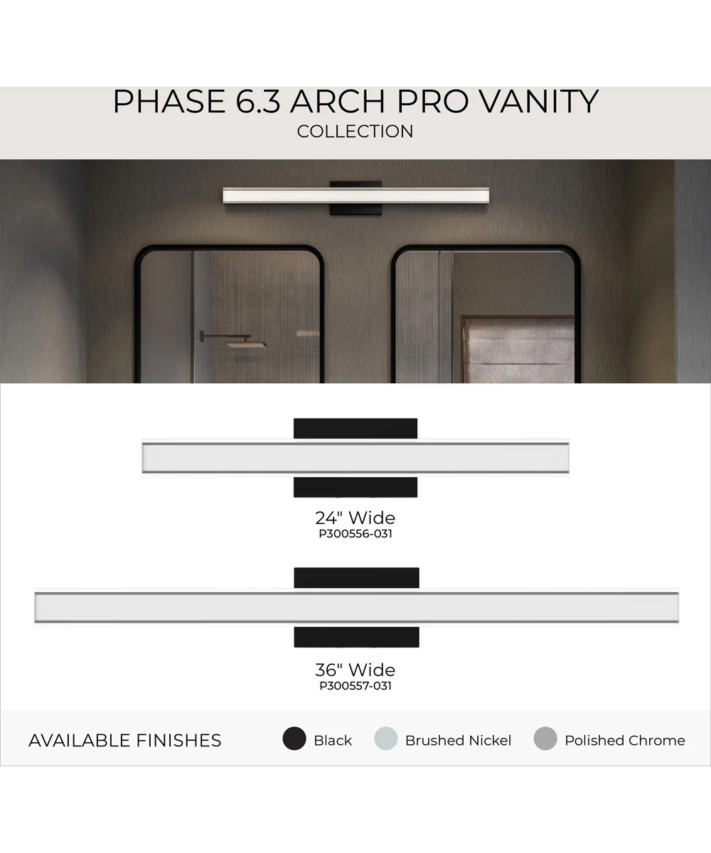 Phase 6.3 36 in. 5CCT Integrated LED Linear Vanity Light Black - Image 13