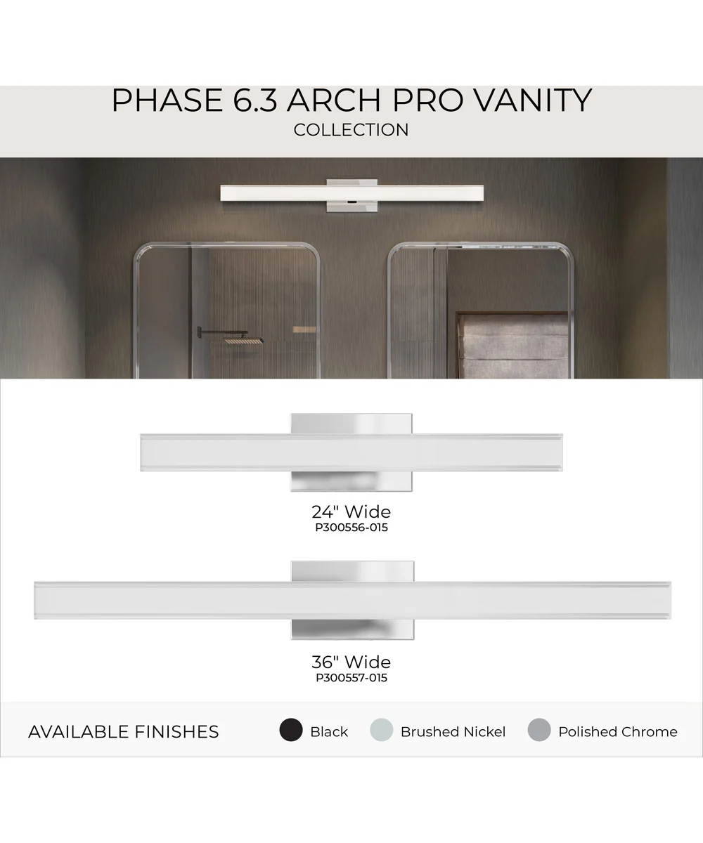Phase 6.3 36 in. 5CCT Integrated LED Linear Vanity Light Polished Chrome - Image 13