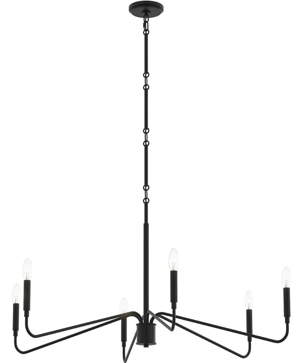 Pilar 6-Light Chandelier Matte Black