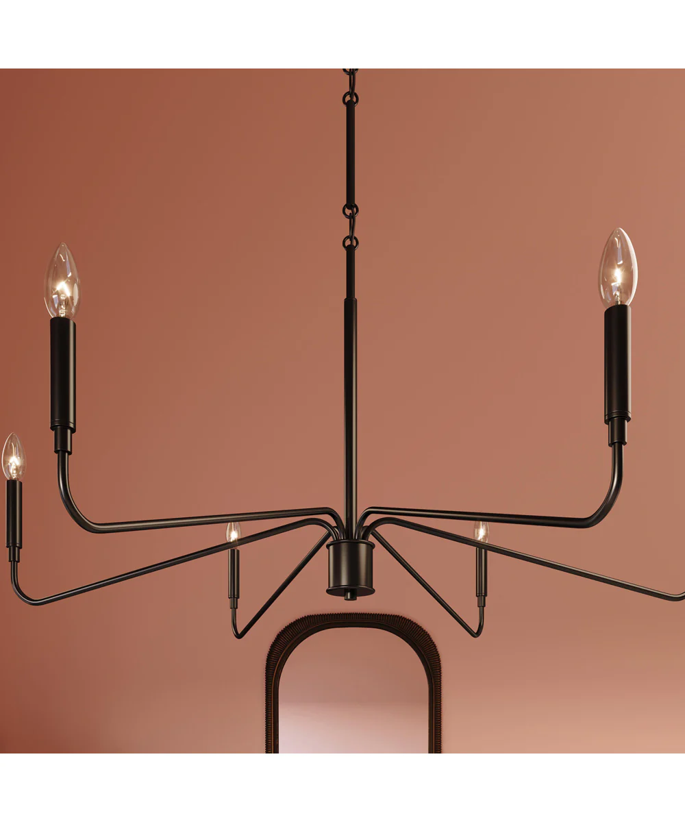 Pilar 6-Light Chandelier Matte Black - Image 10
