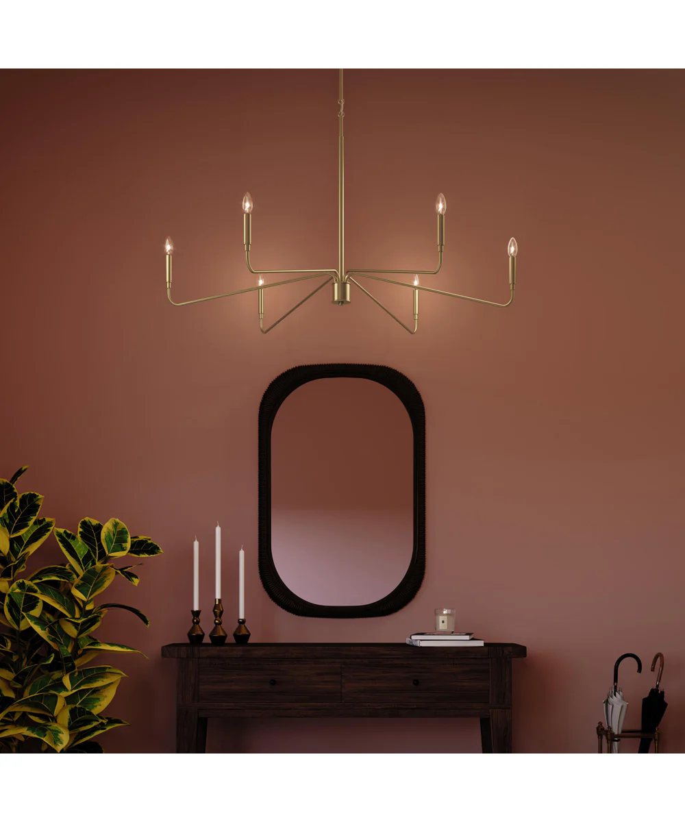 Pilar Extra Large 6-Light Chandelier Brushed Gold - Image 3