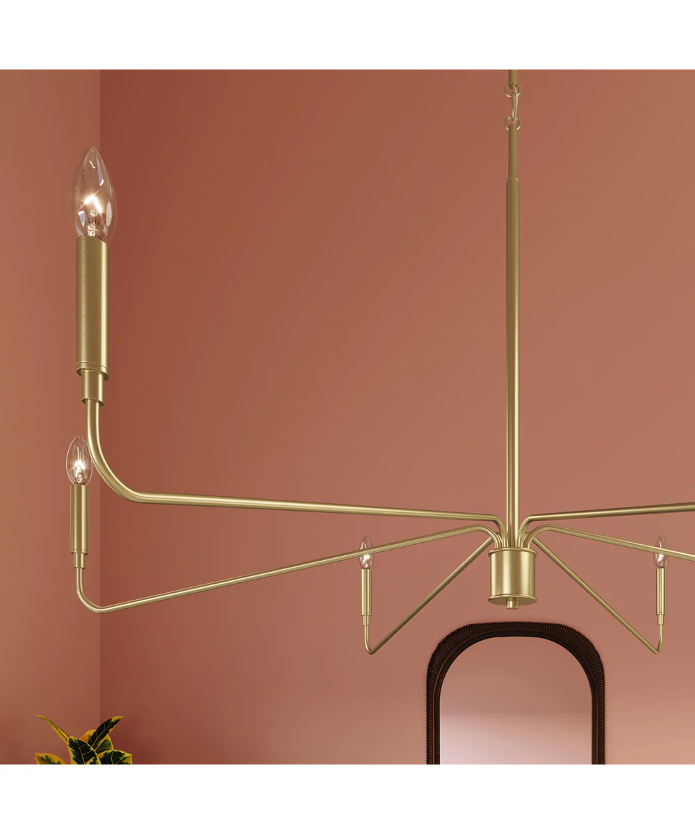 Pilar Extra Large 6-Light Chandelier Brushed Gold - Image 9