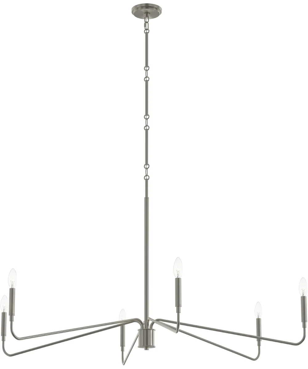 Pilar Extra Large 6-Light Chandelier Brushed Nickel