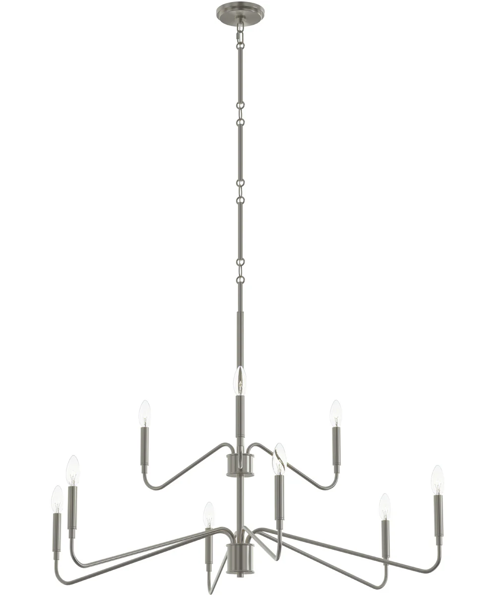 Pilar Two-Tier 9-Light Chandelier Brushed Nickel