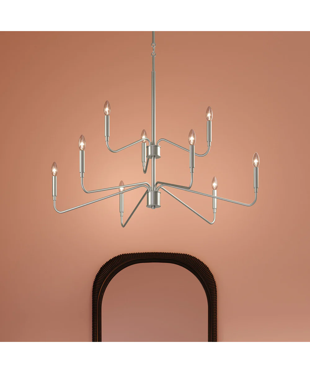 Pilar Two-Tier 9-Light Chandelier Brushed Nickel - Image 10
