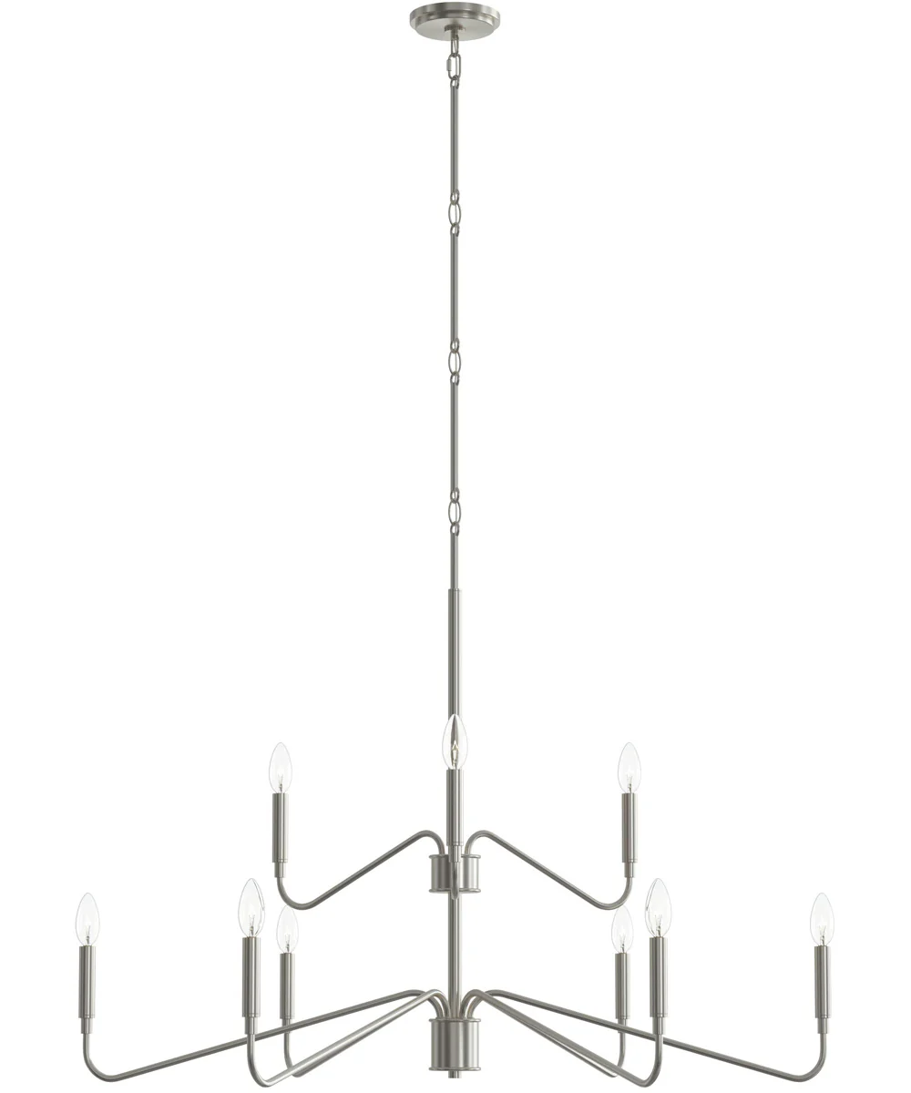 Pilar Two-Tier 9-Light Chandelier Brushed Nickel - Image 6