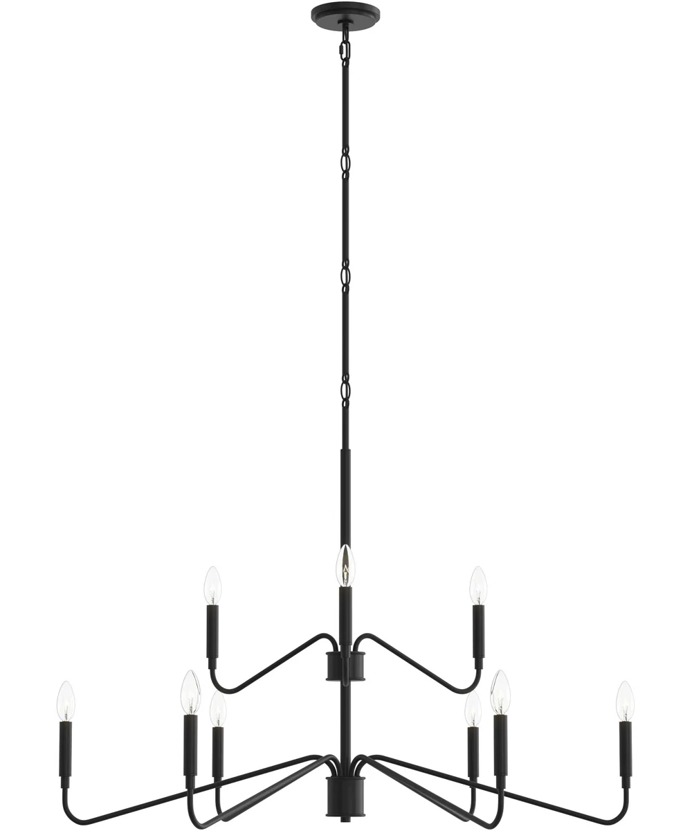 Pilar Two-Tier 9-Light Chandelier Matte Black - Image 6