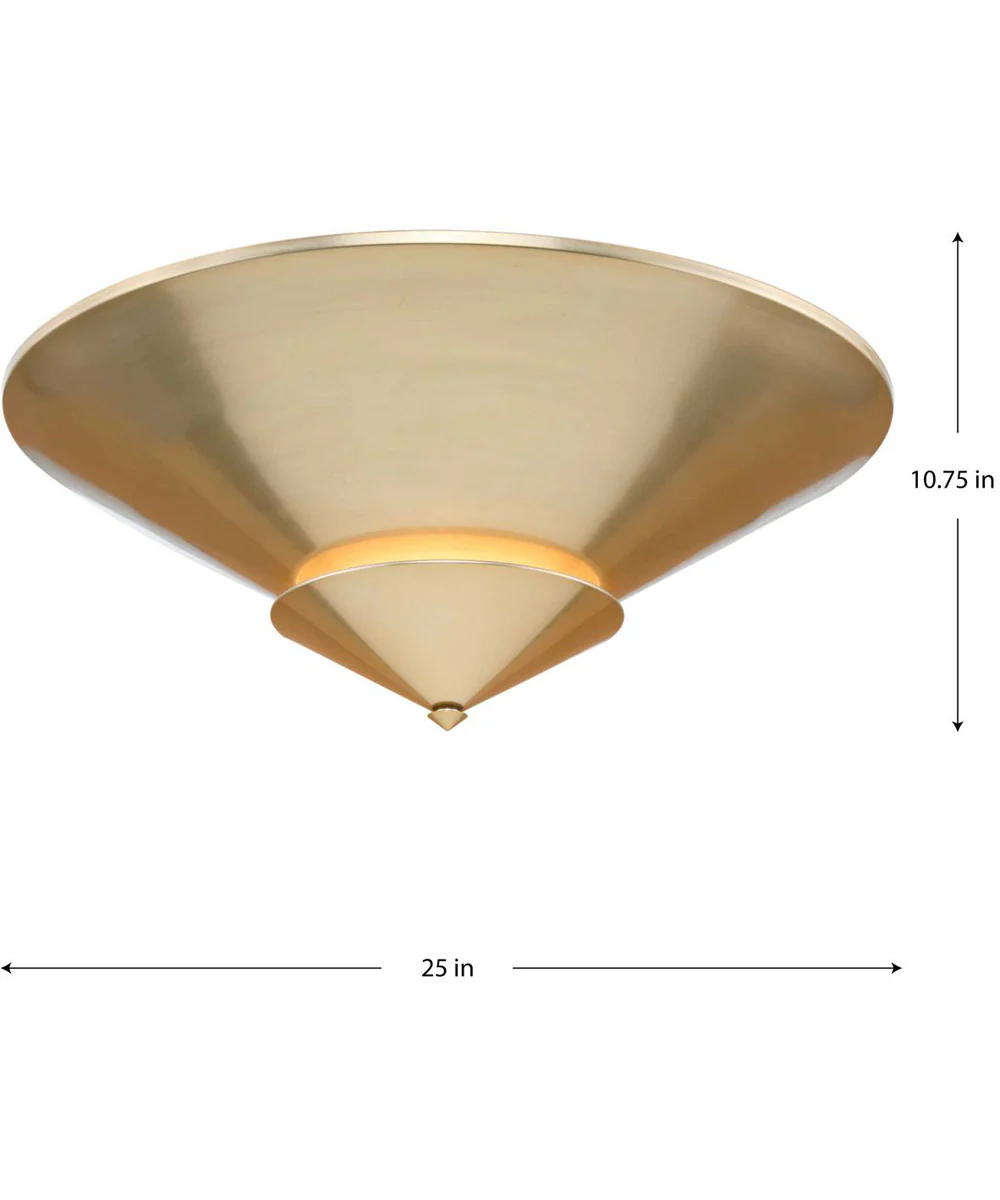 Pinellas 25 in. 4-Light Flush Mount Soft Gold - Image 4