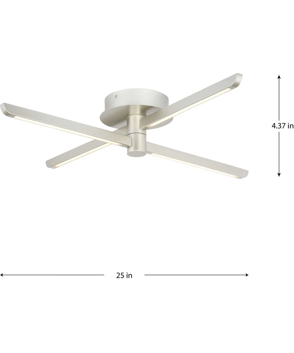 Pivot LED 4-Light Semi-Flush or Wall Mount Fixture Burnished Nickel - Image 4