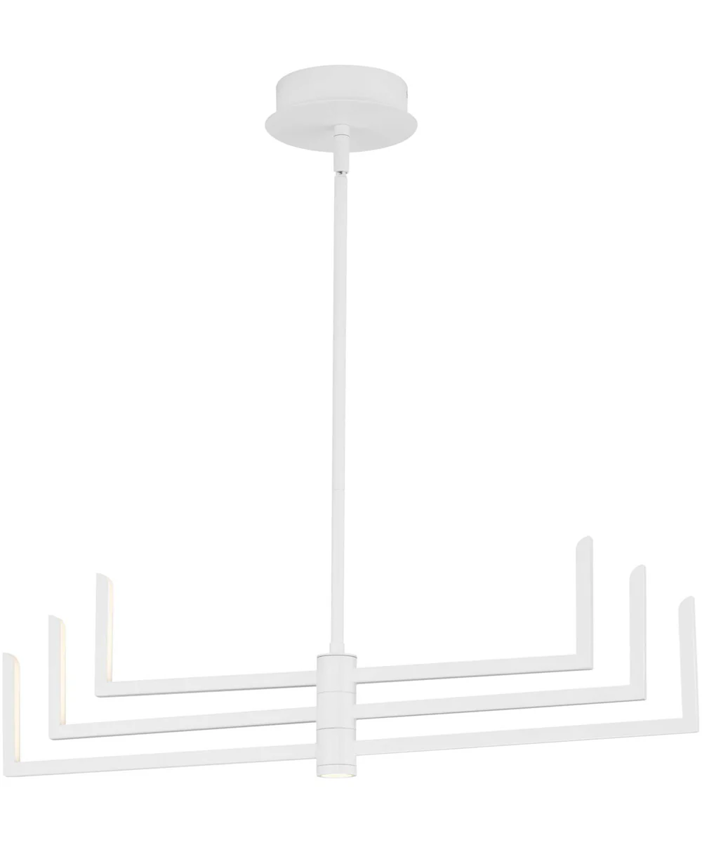 Pivot LED 6-Light Modern Style Chandelier with Downlight Satin White - Image 4