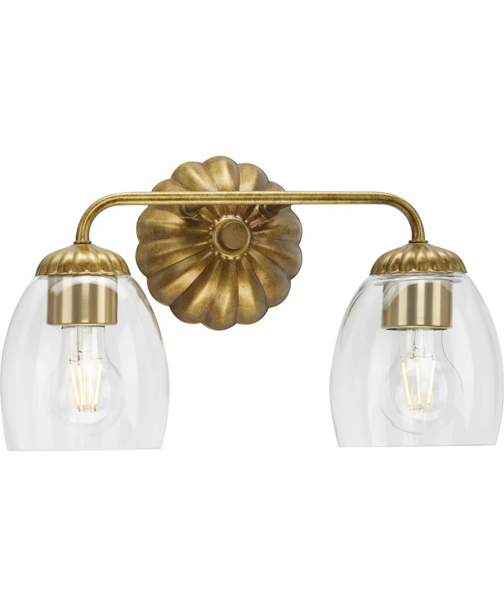 Quillan 2-Light Transitional Bath & Vanity Light Gold Ombre - Image 3