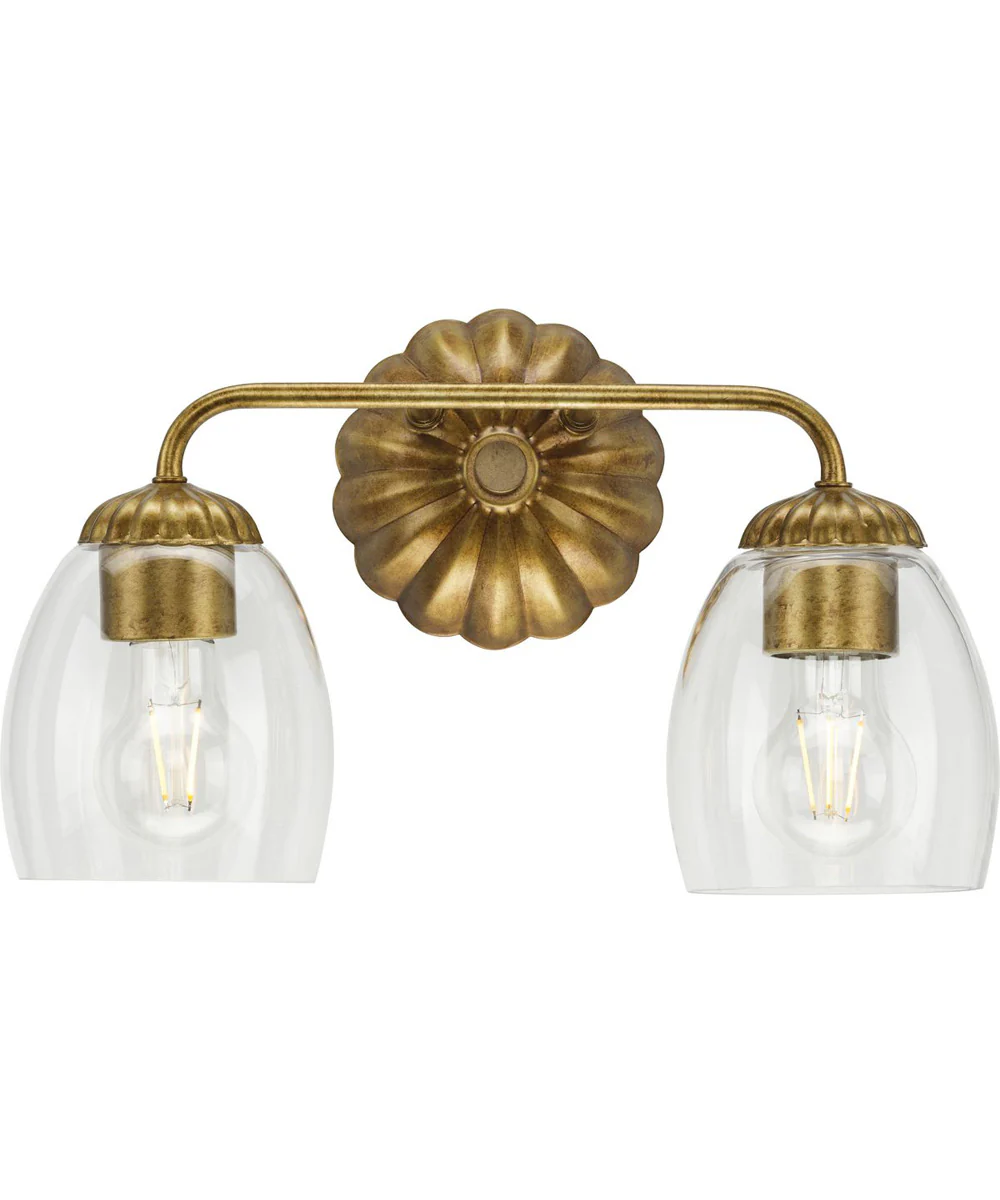 Quillan 2-Light Transitional Bath & Vanity Light Gold Ombre - Image 7