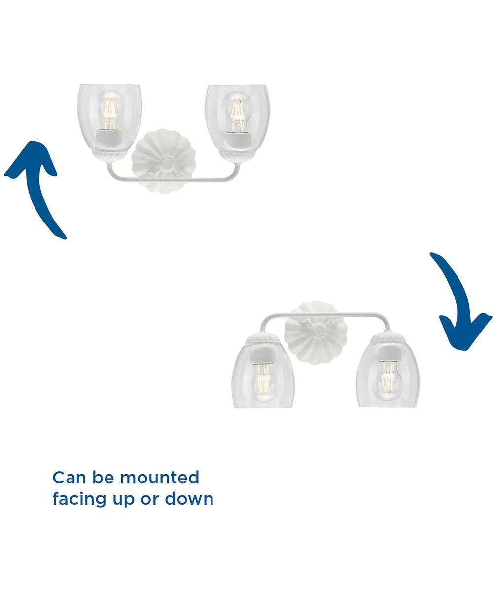 Quillan 2-Light Transitional Bath & Vanity Light White Plaster - Image 12
