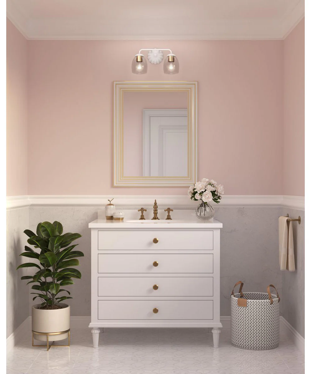 Quillan 2-Light Transitional Bath & Vanity Light White Plaster - Image 2