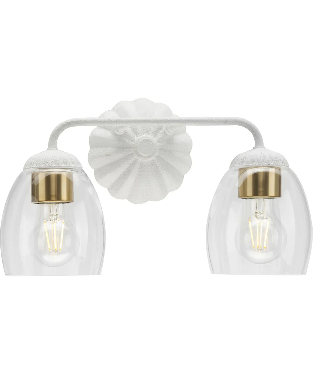Quillan 2-Light Transitional Bath & Vanity Light White Plaster - Image 3