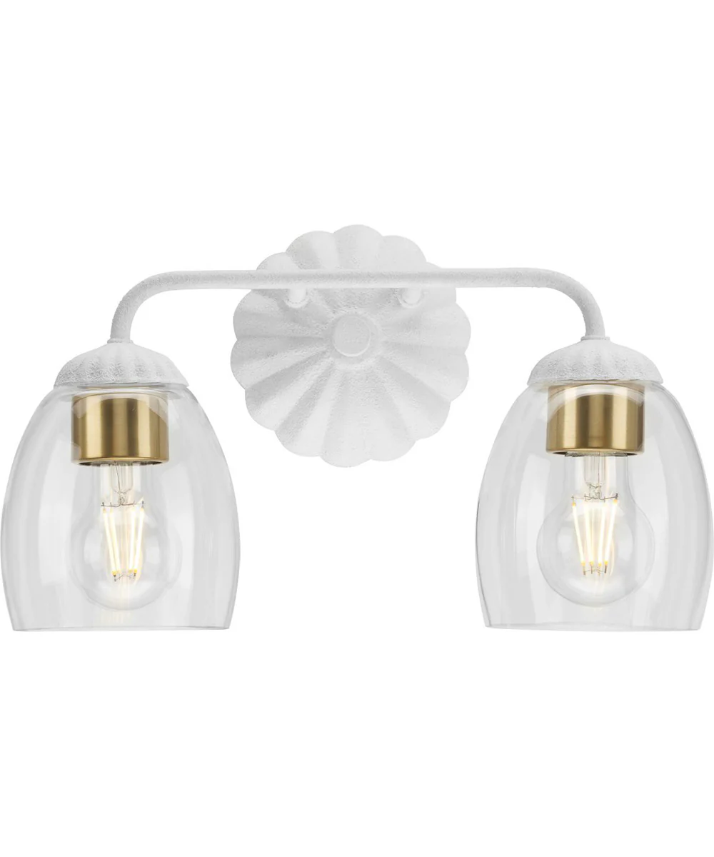 Quillan 2-Light Transitional Bath & Vanity Light White Plaster - Image 6