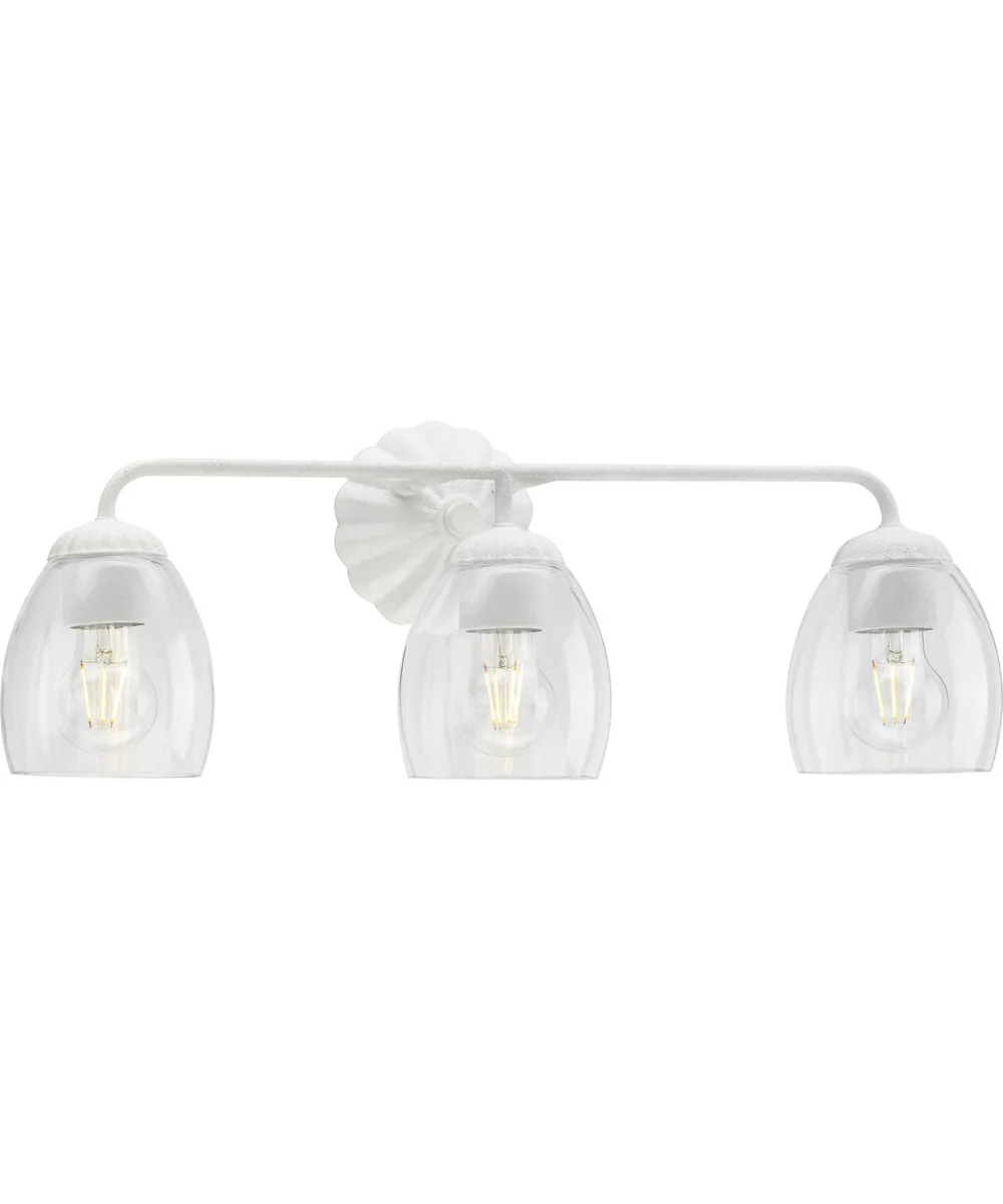 Quillan 3-Light Transitional Bath & Vanity Light White Plaster