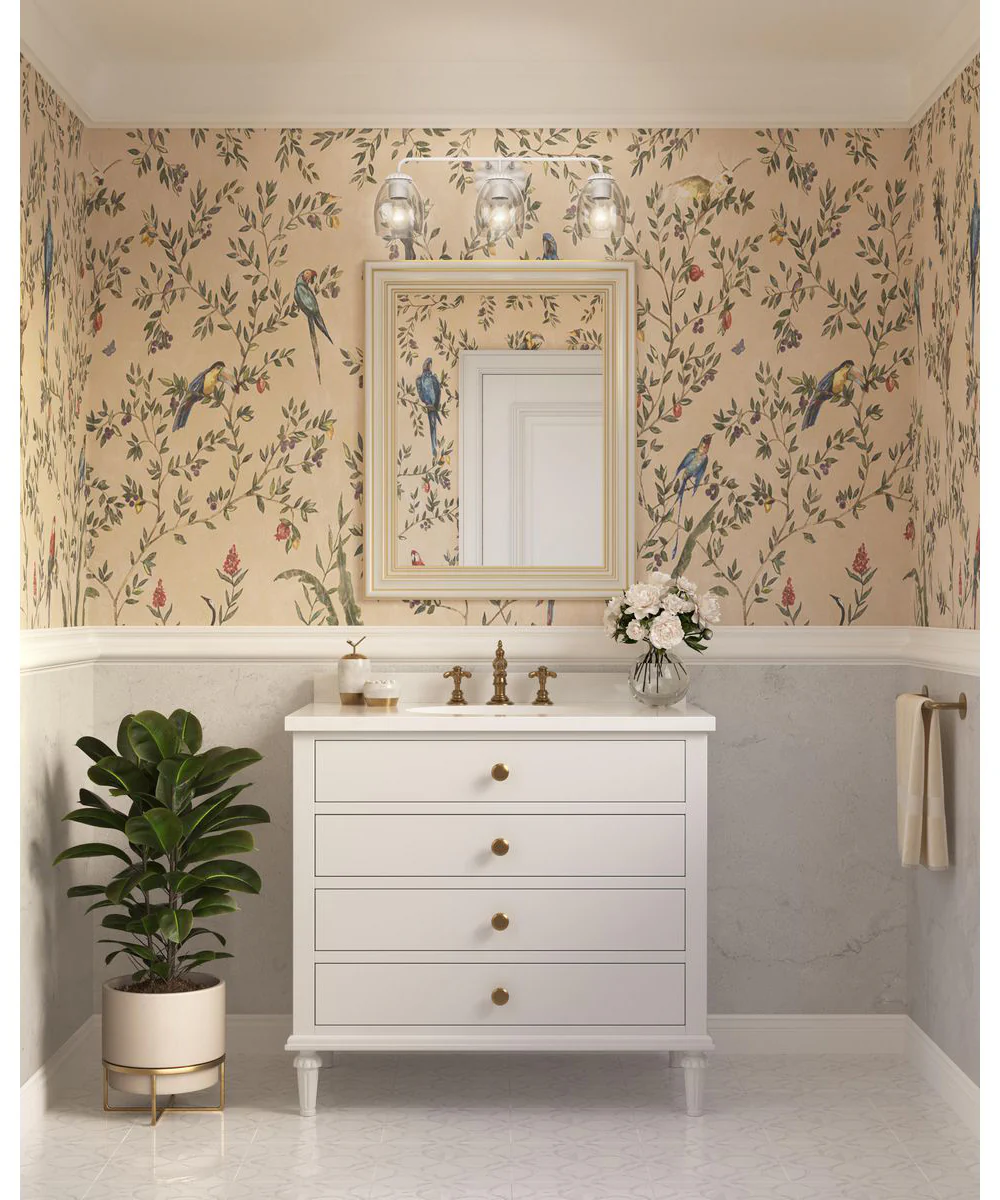 Quillan 3-Light Transitional Bath & Vanity Light White Plaster - Image 3