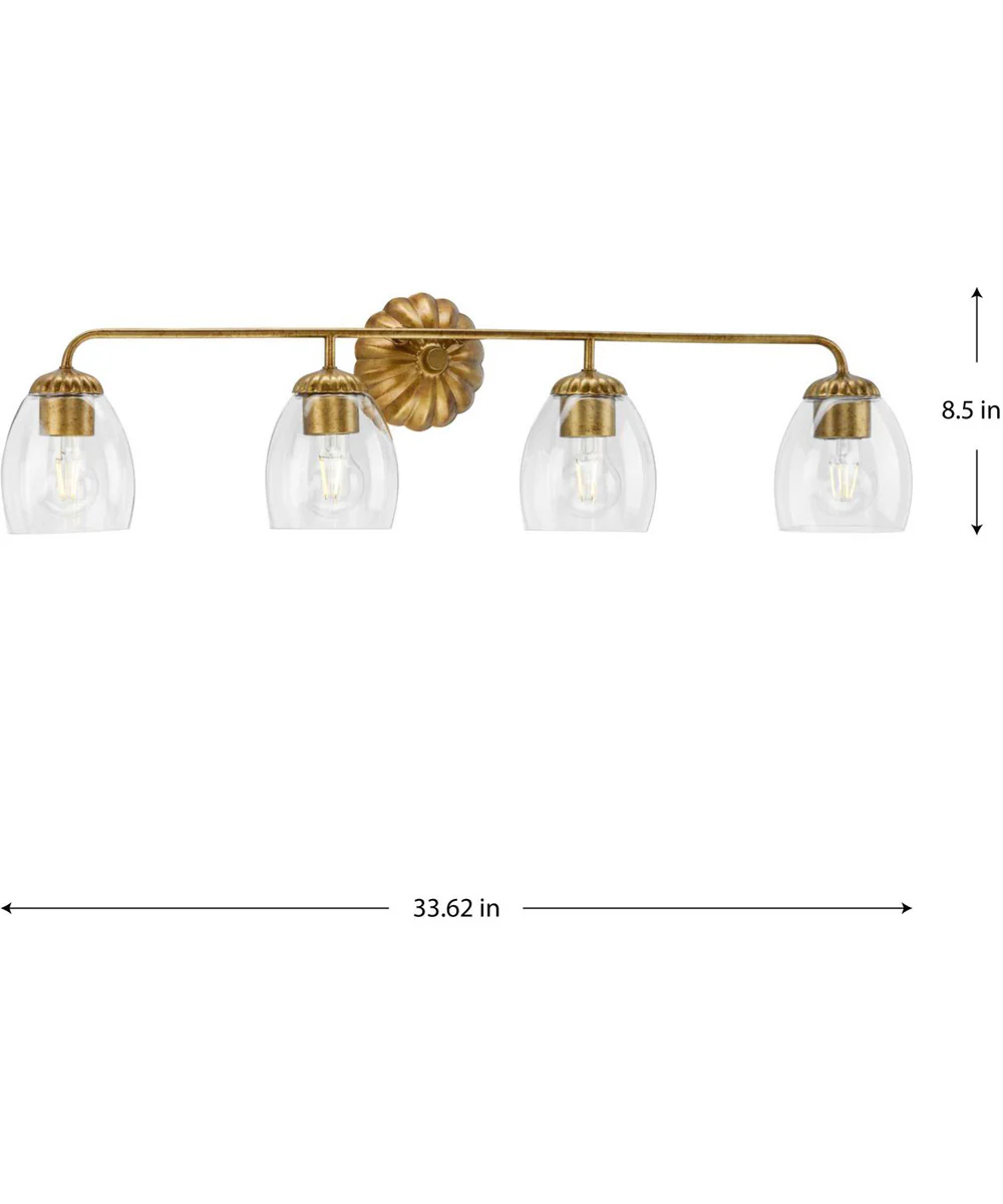 Quillan 4-Light Transitional Bath & Vanity Light Gold Ombre - Image 4