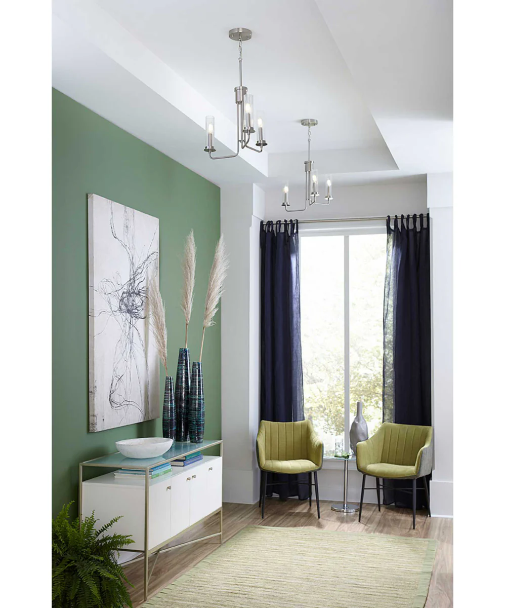 Rainey 3-Light. Semi-Flush Convertible Brushed Nickel - Image 2