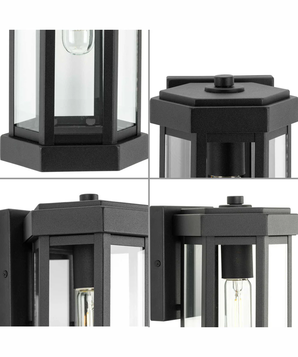 Ramsey Modern Farmhouse Outdoor Small Wall Lantern Textured Black - Image 3