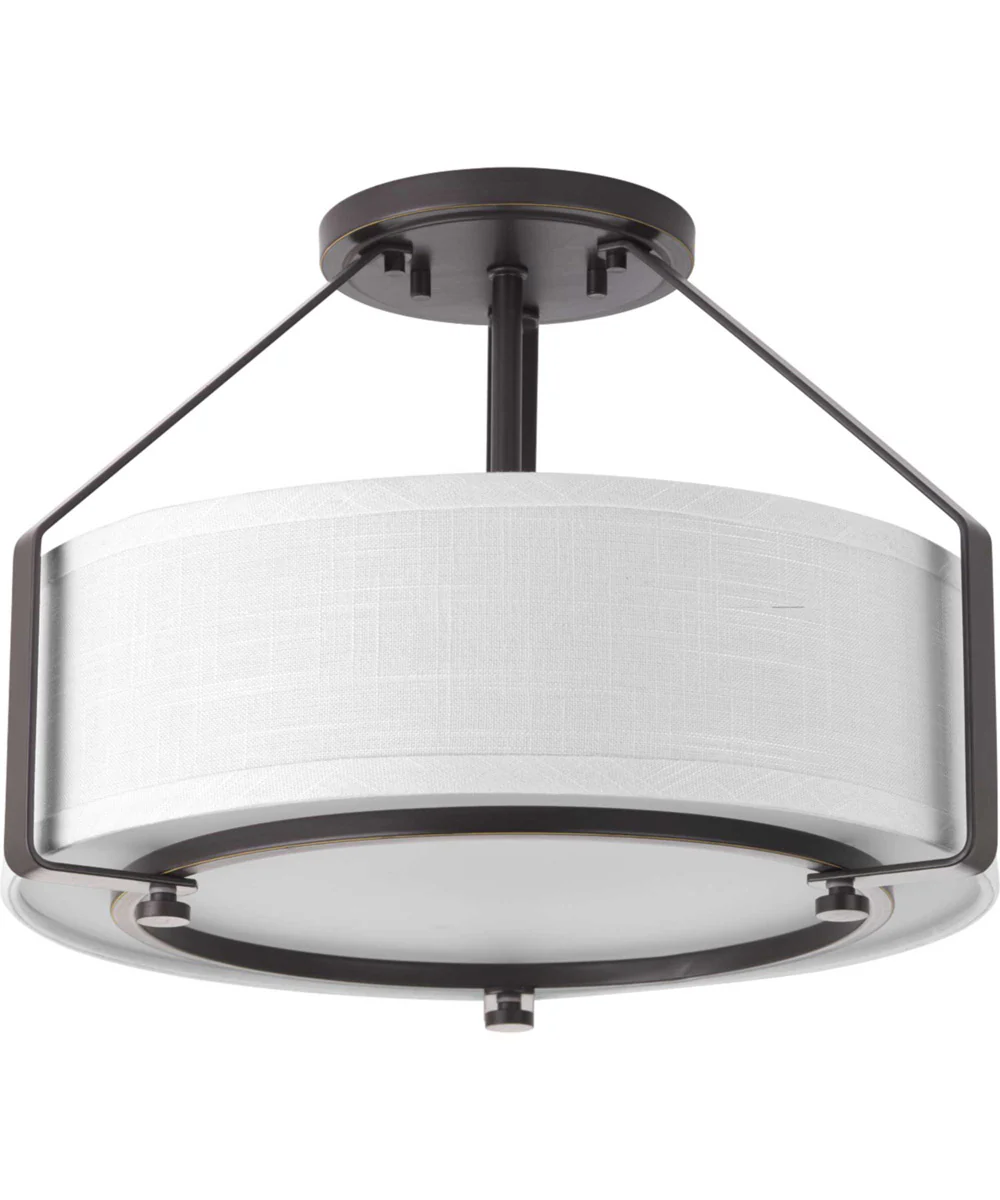 Ratio 3-Light 16" Semi-Flush Mount Antique Bronze